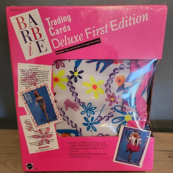 barbie trading cards deluxe first edition Home Pretty Barbie trading card (1990) 1991 Panini Another First for Barbie  #183 at Amazon's Entertainment Collectibles Store
